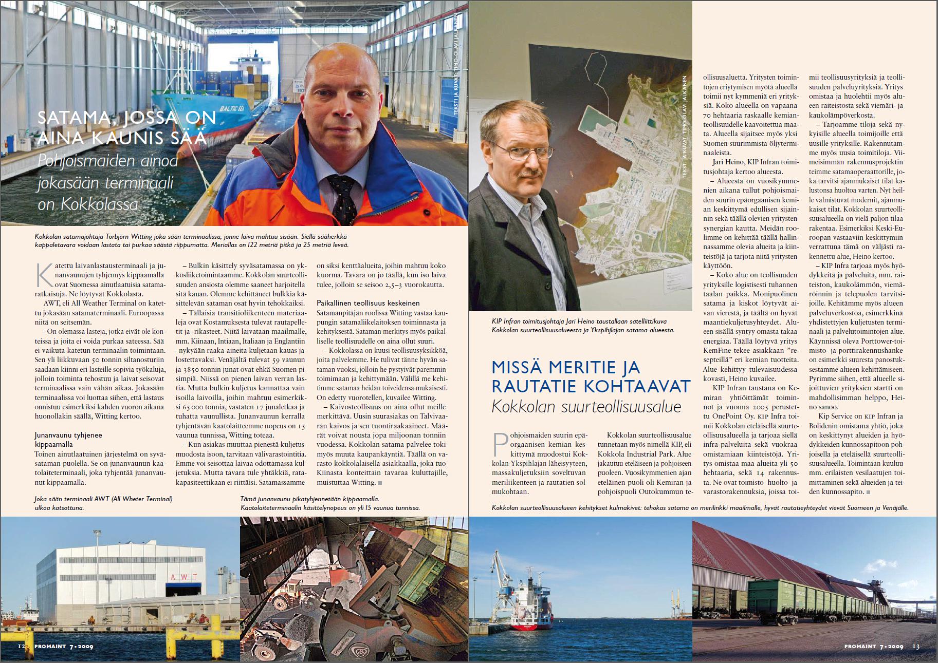 AWT Kokkolan jokas��n satama (Torbj�rn Witting) ja Kokkolan suurteollisuusalue. KIP Infra (Jari Heino)